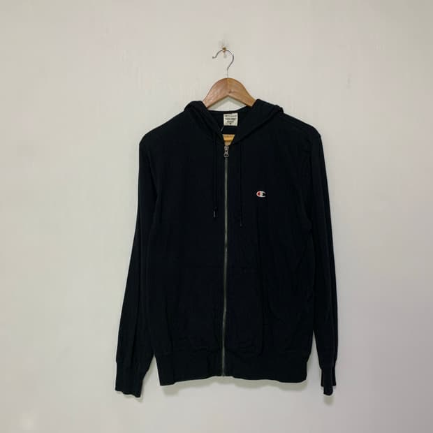 챔피온 빈티지 블랙 후드집업 M