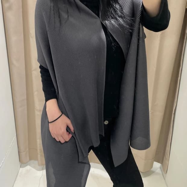 이세이 미야케 12SS 플리츠 플리즈 드레이프 롱 가디건 R2719