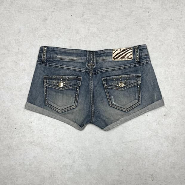 갸루 지브라 송치 스터드 숏팬츠