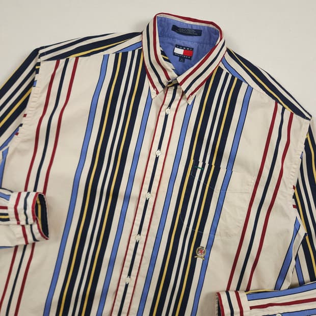 2XL(110) 타미 힐피거 코튼 월계관 셔츠