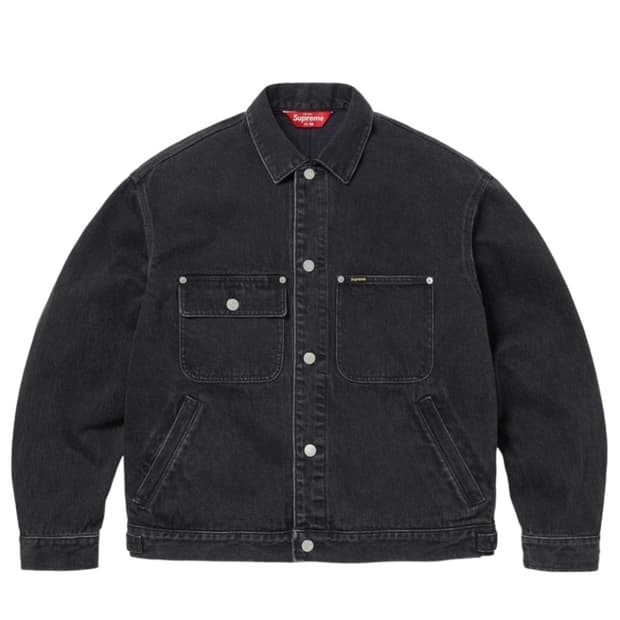 XL/슈프림 데님 초어 트러커 자켓 블랙 - 24SS