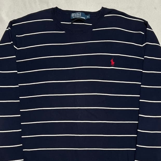 XL 폴로랄프로렌 스트라이프 피마 코튼 니트