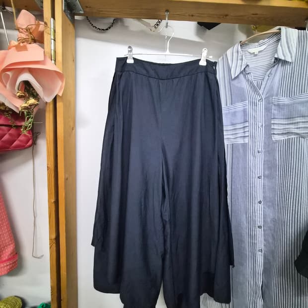 데무 레이온실크 와이드 팬츠