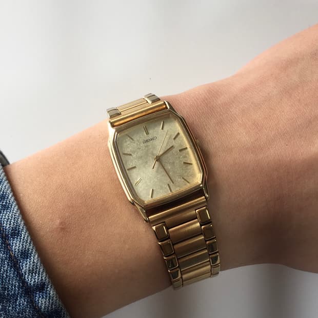 90s seiko square gold quartz (ver.2)