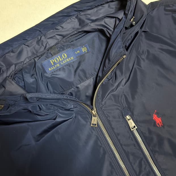 폴로랄프로렌 후드집업 윈드브레이커 바람막이 L 네이비