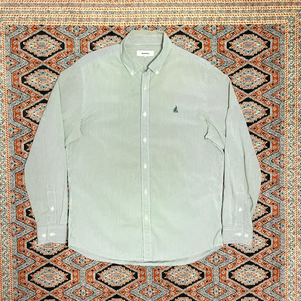 빈폴 그린 스트라이프 면 셔츠 남방 남성L