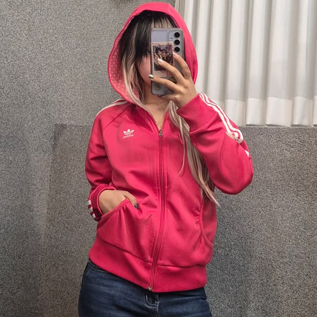 ADIDAS PINK HOODIE ZIPUP 