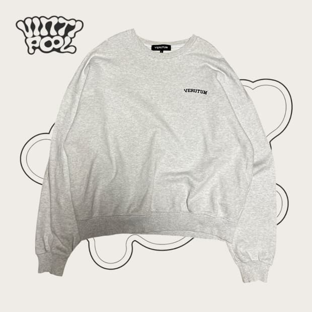 VERUTUM 베루툼 자수 스몰로고 맨투맨 L 멜란지 그레이
