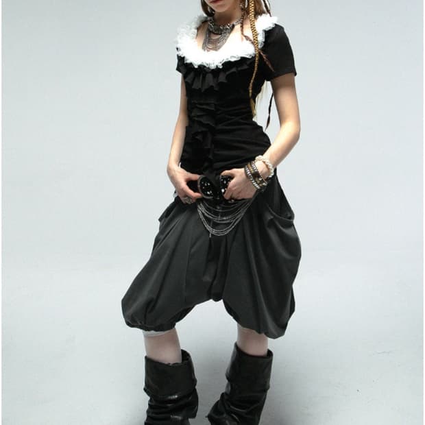 Pirate Sweat Balloon Skirt-Pants
