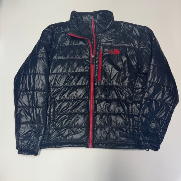 노스페이스 레드 로고 경량 패딩 자켓
