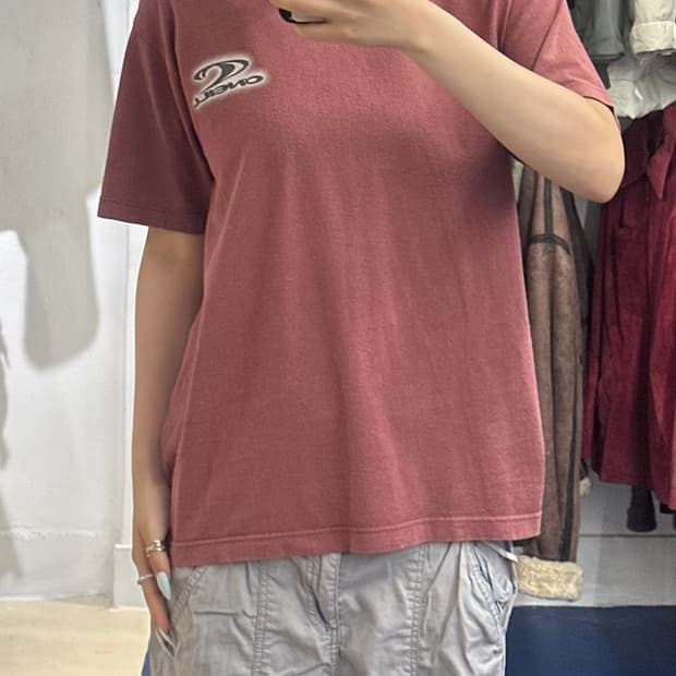 2000s 오닐 버건디 반팔티
