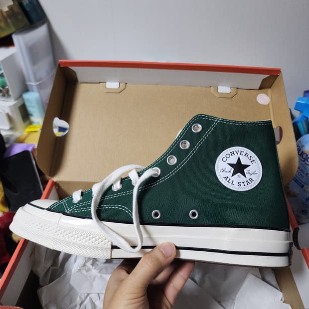 컨버스 척70 하이 다크그린 275 판매합니다 !