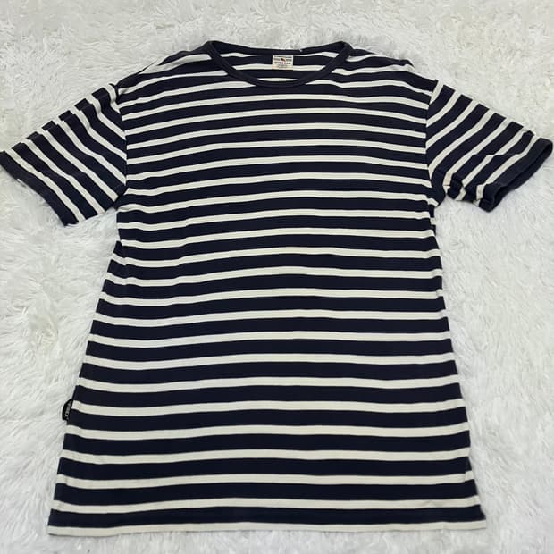 아비렉스 블루 스트라이프 반팔 989 y2k 스트릿 갸루 펑키 일