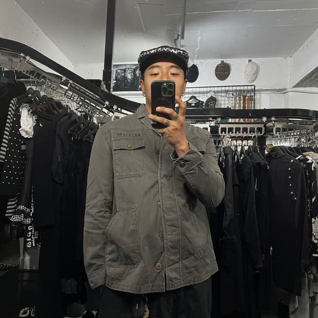 빈티지 그레이 밀리터리 셔츠