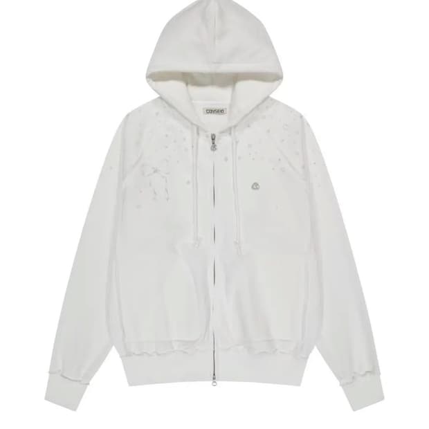 코이세이오 트윙클 후드집업 화이트