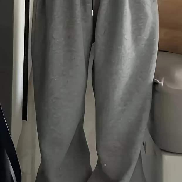 그레이 와이드 조거팬츠