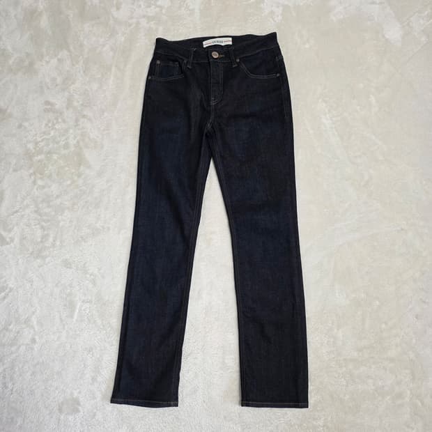 (28)게스 원워시 크롭 스트레이트 데님 팬츠