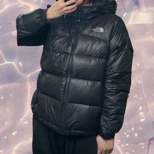 노스페이스 써밋 후드 구스다운 패딩 자켓 블랙 95 