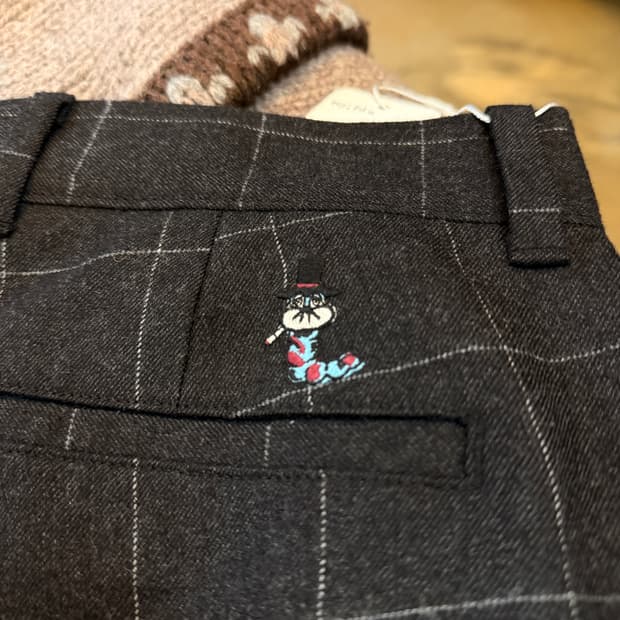 위어도 울 혼방 스퀘어패턴 아메리칸 캐주얼 아메카지 슬랙스 xl 36