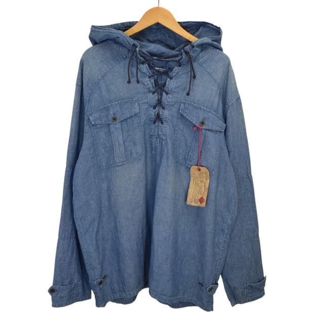 Rrl 레이스업 후드 셔츠