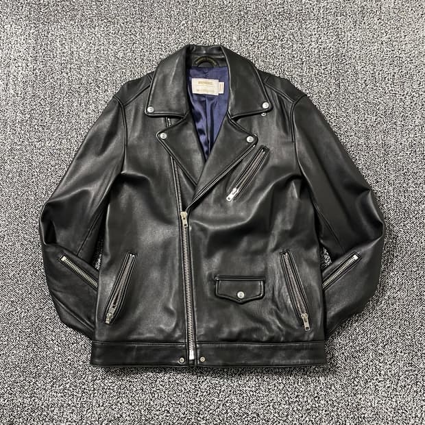 빈티지9. 마하그리드 스트릿 양가죽 리얼레더 라이더 가죽자켓 블랙