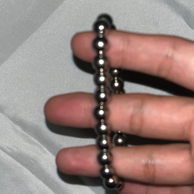 실버 비즈 라운드 팔찌