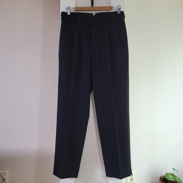 올드조 스트라이프 울·캐시미어 트라우져