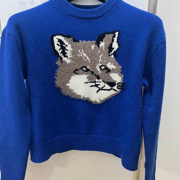 메종키츠네 빅폭스 로얄블루 니트 S (새상품급)