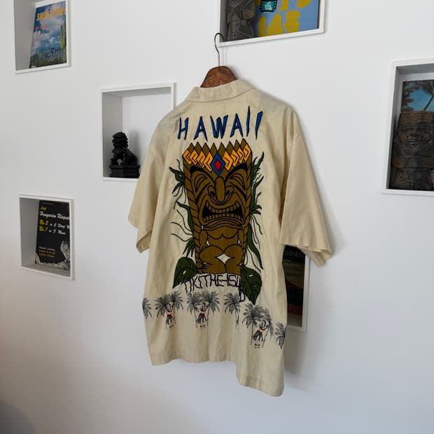 vtg 엠브로이드 하와이안 셔츠