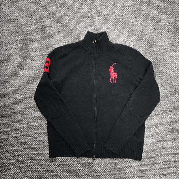 폴로 랄프로렌 블랙 니트 집업 L사이즈 