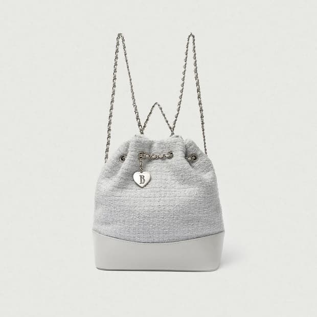 더바넷 트위드 체인 백팩 민트