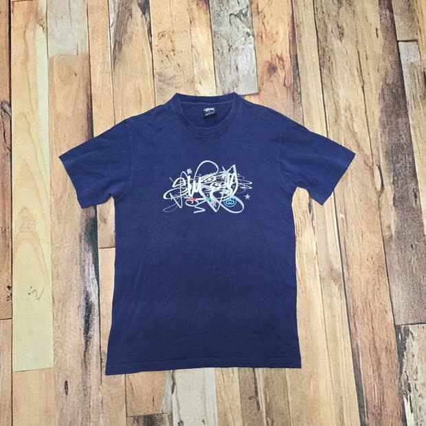 Vintage 90s USA Stussy 싱글스티치 루프휠 티셔츠