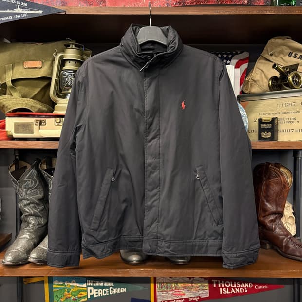 폴로 랄프로렌 플리스 라이닝 후드내장 페리자켓 스윙탑 블루종 N75  