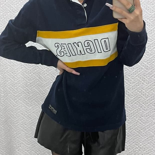 디키즈 올드스쿨 레트로 00's 키치 럭비 셔츠 카라티 M C13298