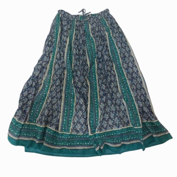 모리걸 아오이유우 하구미 히피 보헤미안 청록 잔꽃 롱스커트 치마