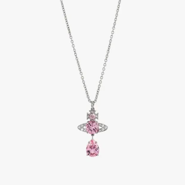 비비안웨스트우드 핑크 오브 목걸이 이스메네 드롭 펜던트 플래니텀 핑크