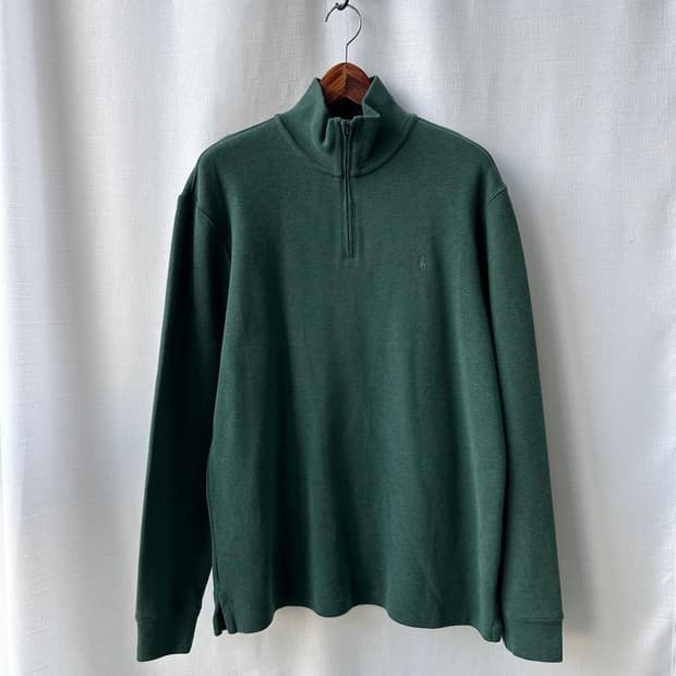 폴로 랄프로렌 신형 QR 하프 집업 코튼 니트 그린 L