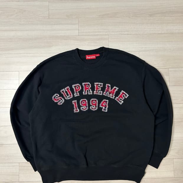 (L) 슈프림 플레이드 아크 크루넥 - 26ss