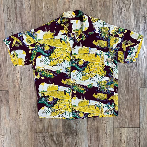 선서프 헤일 하와이 복각 알로하 하와이안 셔츠 와인 컬러