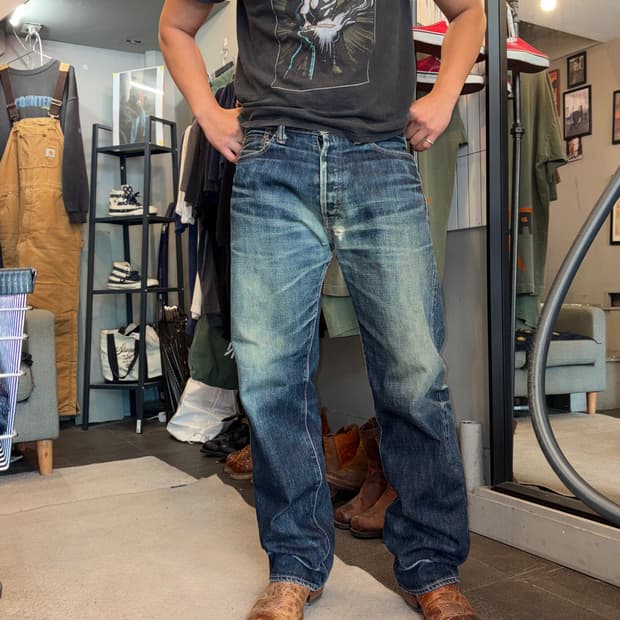 Momotaro Jeans Shutsujin battle stripes