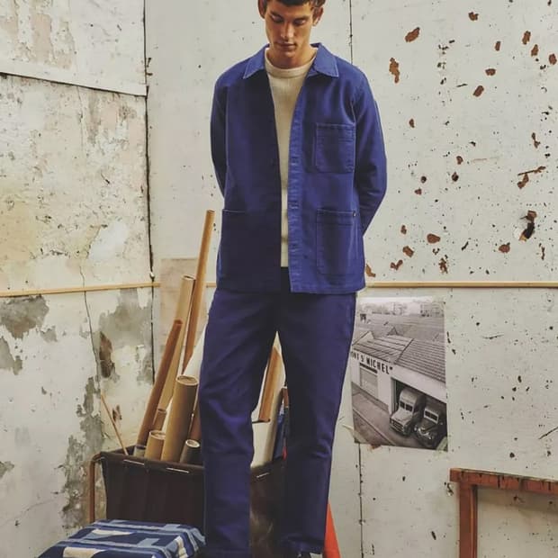 르몽생미셸 / 몰스킨 프렌치 워크 자켓 블루 / 54