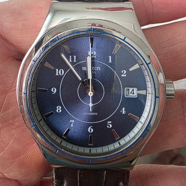 스와치 (SWATCH) 오토메틱 SISTEM 51 FLY  가죽시계 (보