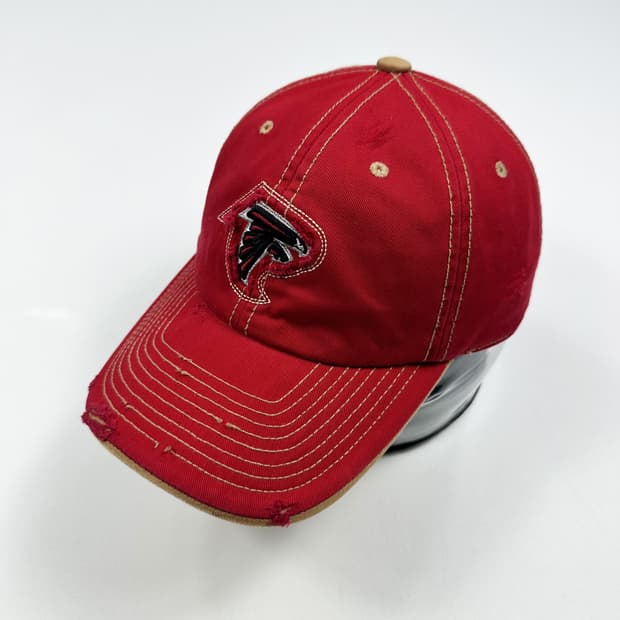 VTG 빈티지 레드 데미지 볼캡 모자