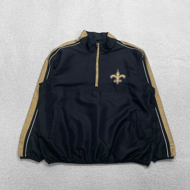 Nfl 뉴올리언스 세인츠 아노락 바람막이 자켓 블랙