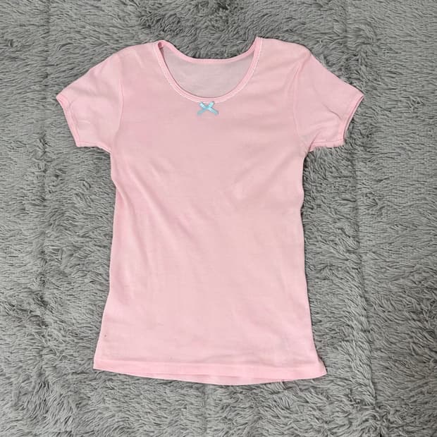 🎀블루리본 연핑크 딱붙슬림핏 반팔