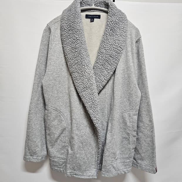 타미힐피거 숄카라 플리스 가디건 XL