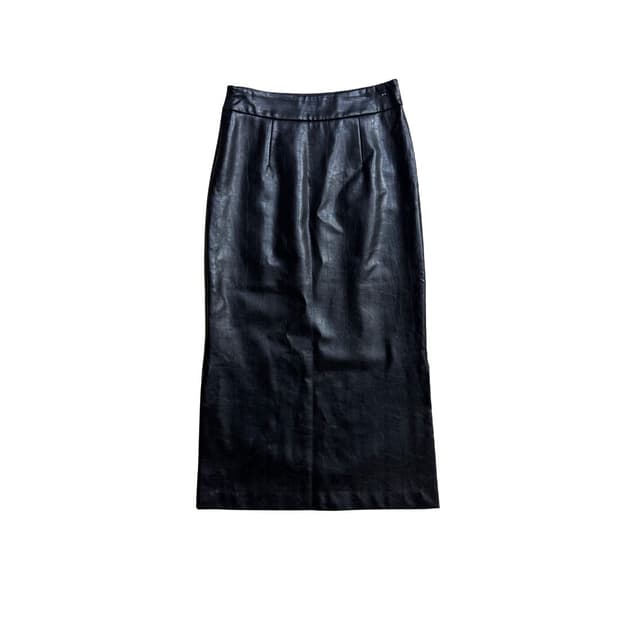 Black leather skirt