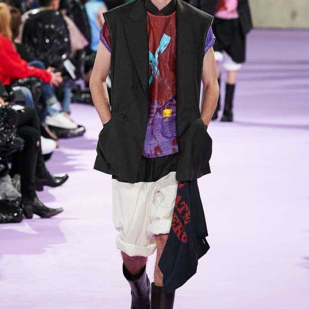 RAF SIMONS horizontal cut pants 44