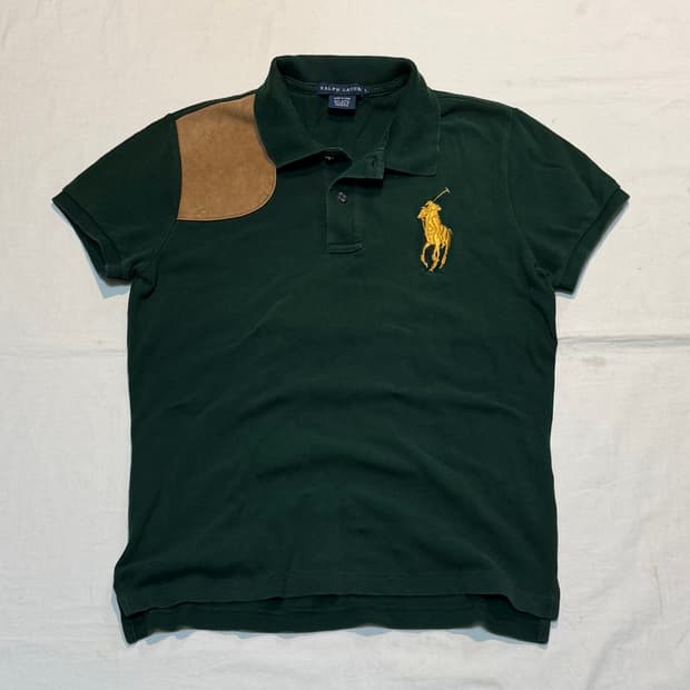 폴로 랄프로렌 스웨이드 건패치 빅포니 카라티 그린