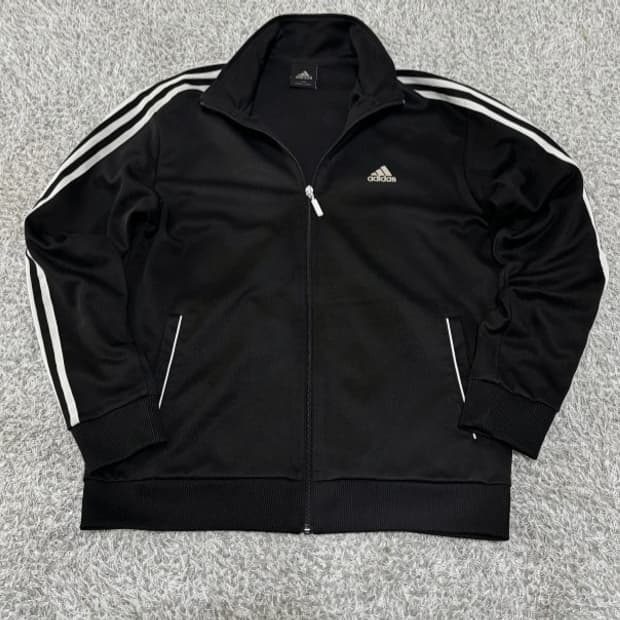 아디다스 블랙 검정 트랙탑 져지집업 100/L